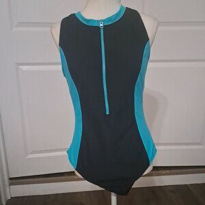 CUPSHE One Piece High Neck Sleeveless Zipper Slimming Swimsuit XL NWT